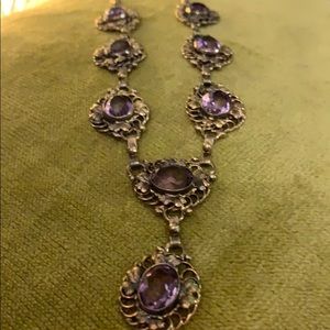 Antique sterling/10k gold amethyst necklace